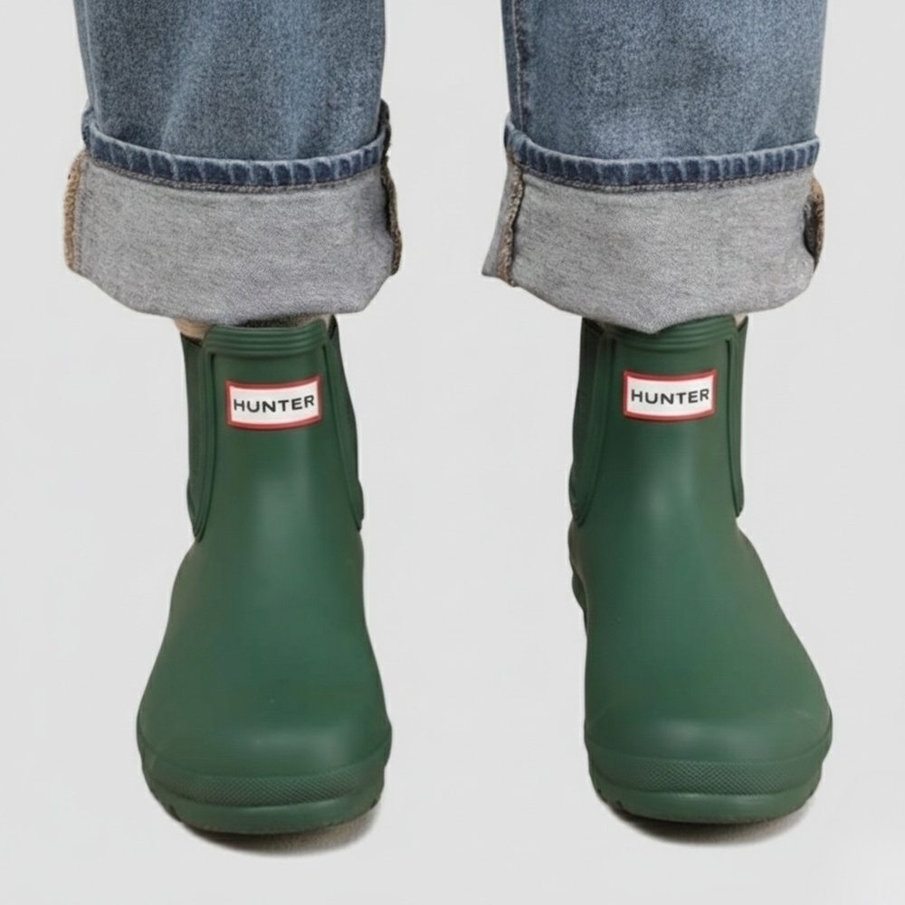 Hunter Original Chelsea Rain Boots WFS2078RMA Waterproof Hunter Green Size 8 NIB - Picture 2 of 11